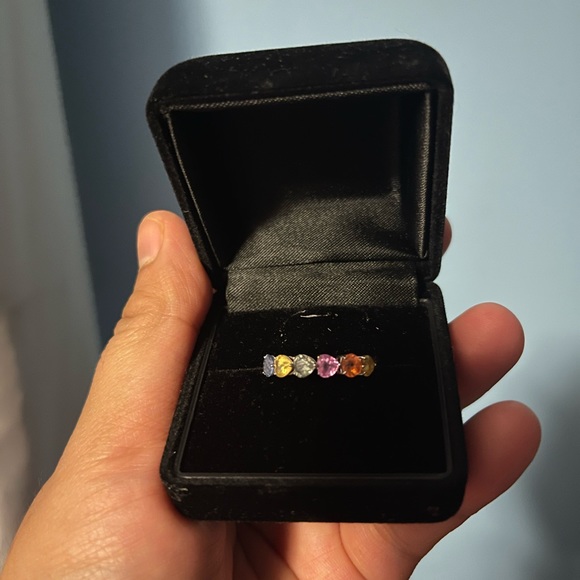 Multi color sapphire ring - Picture 2 of 2